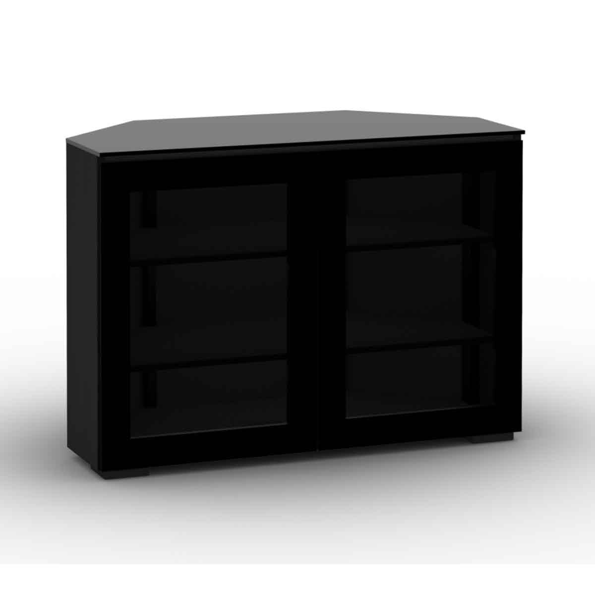 Salamander Designs Oslo 323 Twin-Width AV Cabinet Corner- Black Glass