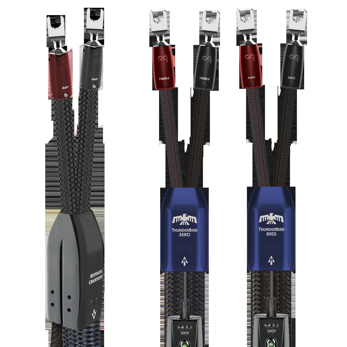 AudioQuest ThunderBird ZERO BiWire COMBO Speaker Cable w/ ZERO for Treble & BASS for Bass