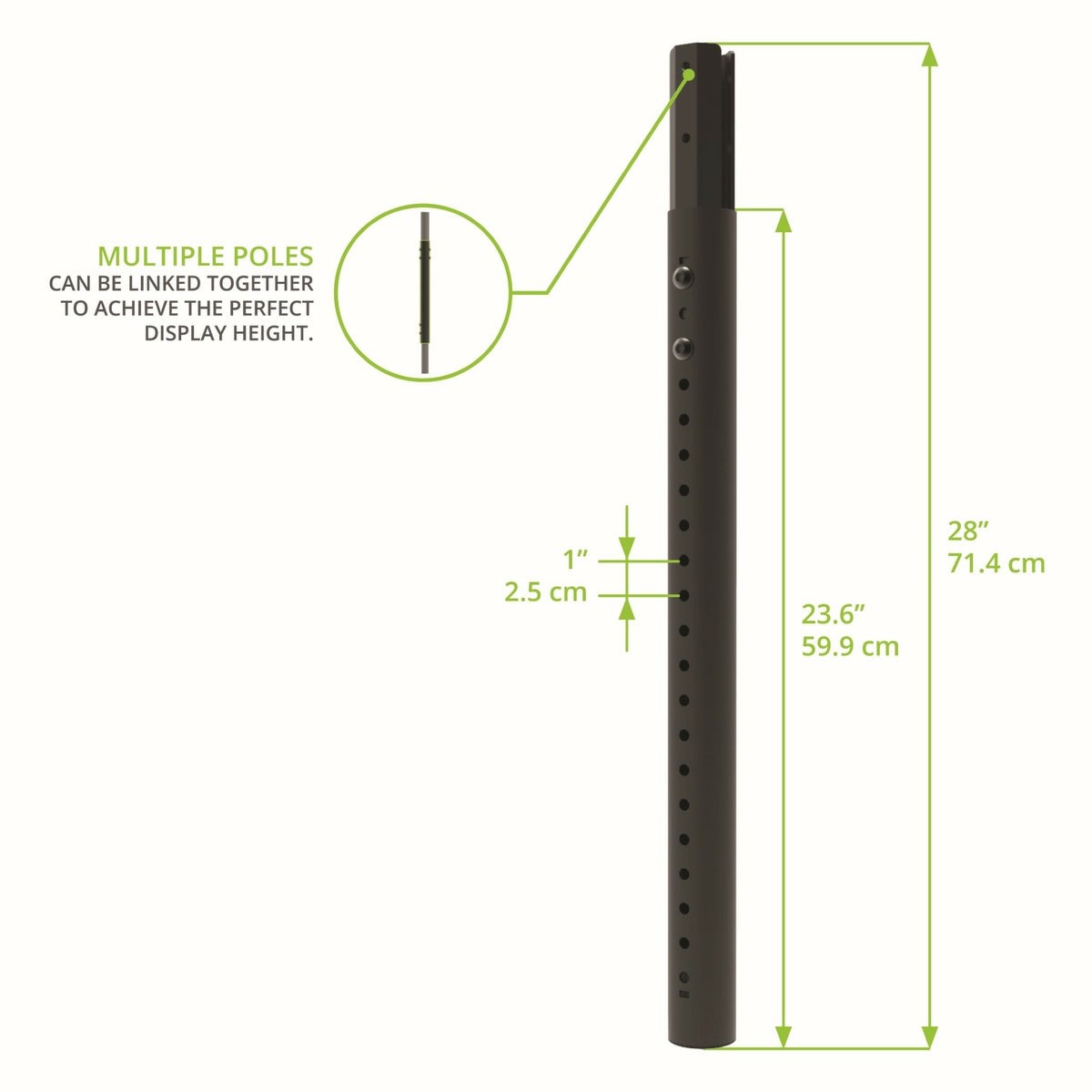 Kanto CM-EXT60 Extension for Indoor CM Series Hanging Ceiling TV Mounts, 60 cm