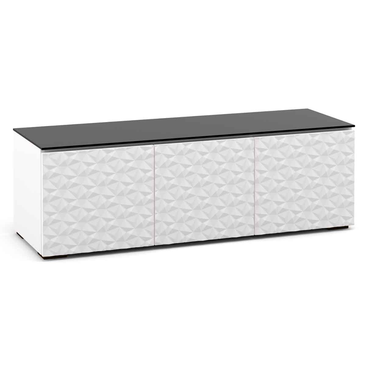 Salamander Designs Milan 237 Triple-Width AV Cabinet - White / Black Glass