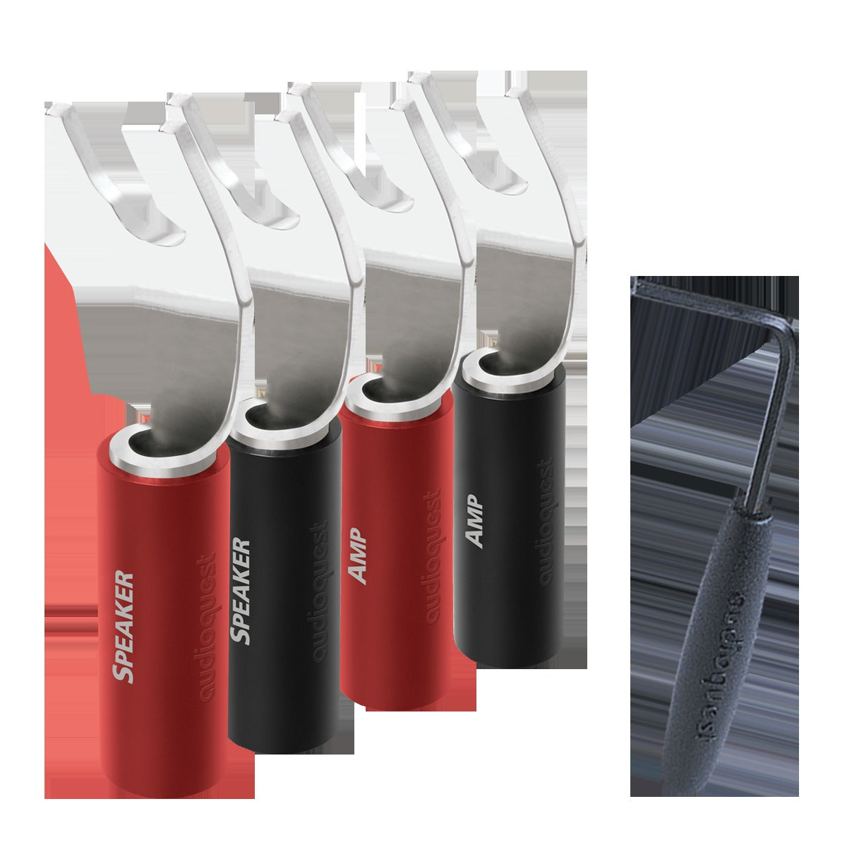 AudioQuest SureGrip® 100 Multi-Spade Speaker Connectors - Fits up to 9 AWG Speaker Cables