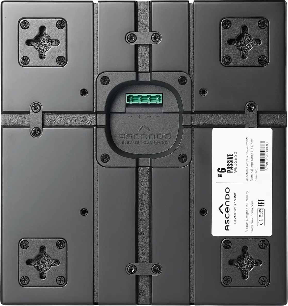 Ascendo Audio The6 Passive Wedge 30 On-Wall Loudspeaker - Black/Black Grille - Each