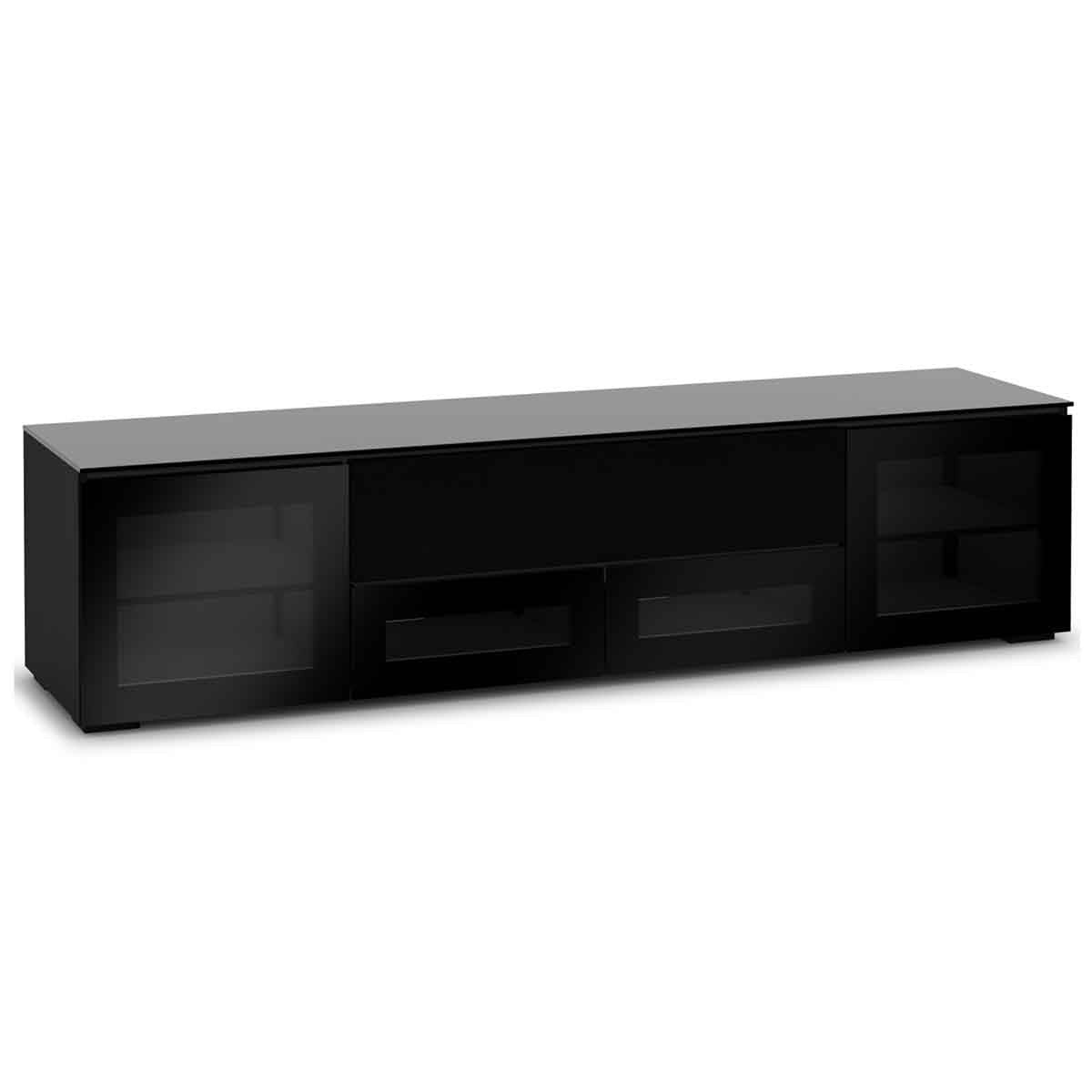 Salamander Designs Oslo 245 Quad-Width AV Cabinet w/ Center Speaker Opening- Black Glass