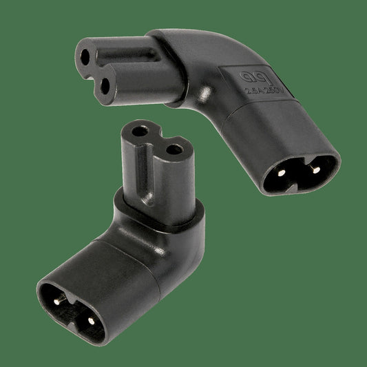 AudioQuest C7 90 ̊ Adaptor Kit - 1 x “E” and 1 x “U” IEC C7 Female > C8 Male 90 ̊