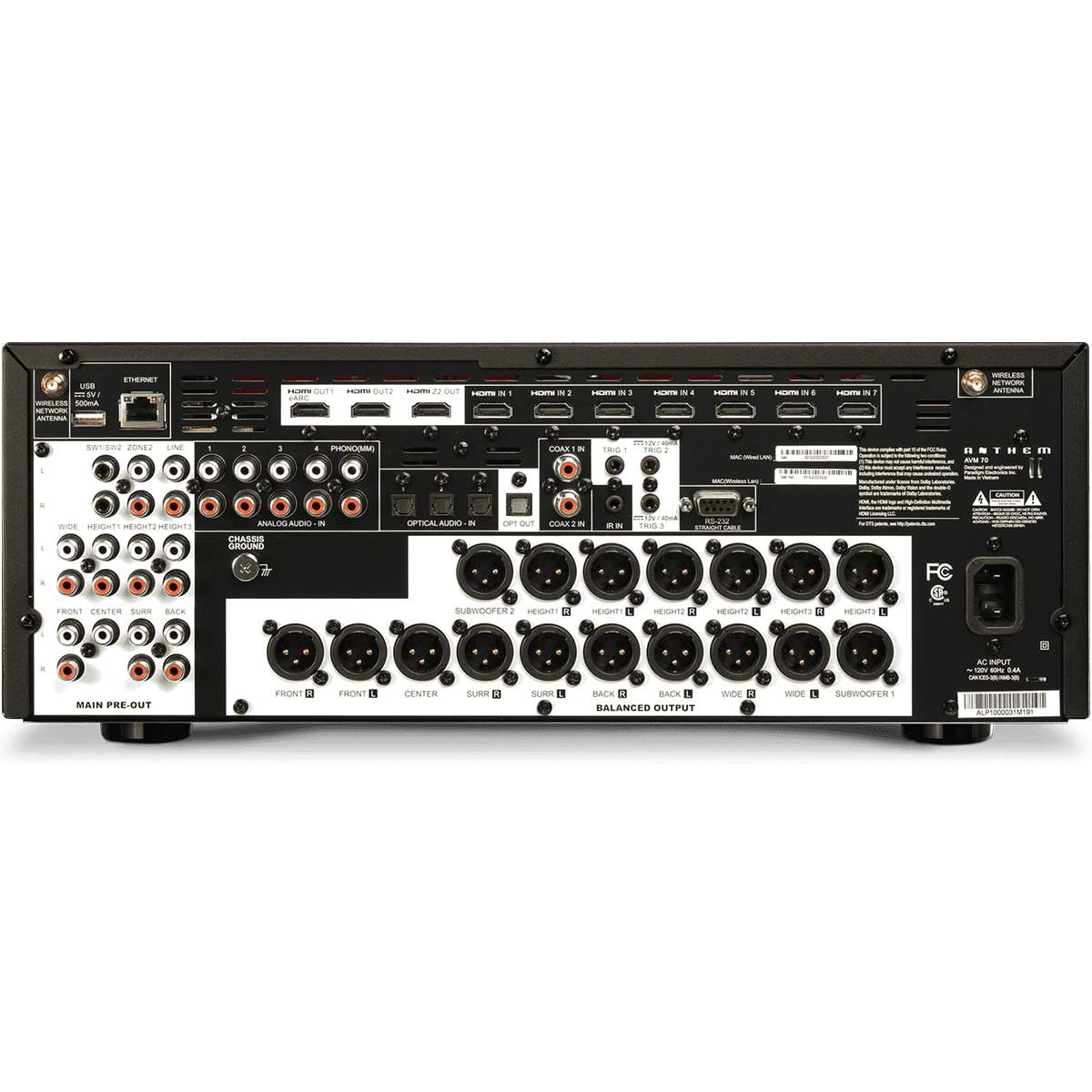 Anthem AVM 70 15.2 A/V Pre-Amplifier/Processor with Dolby Atmos, DTS:X and IMAX Enhanced. Includes ARC