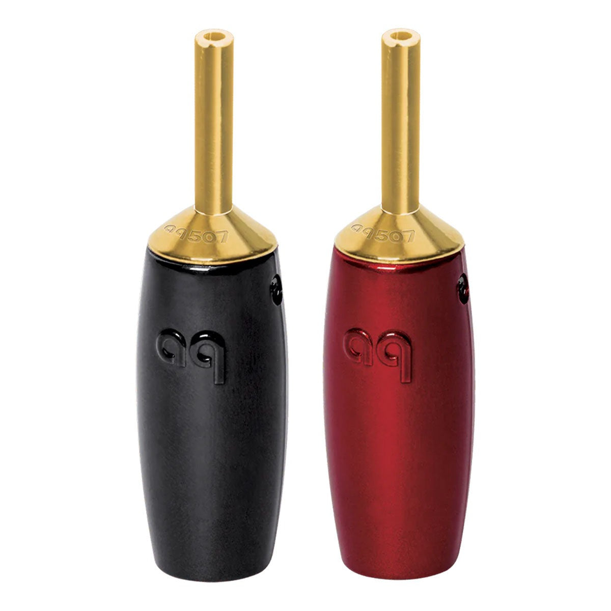 AudioQuest 507 Series Banana Speaker Connectors - Fits up to 7 AWG Speaker Cables - Set of 6 - Gold