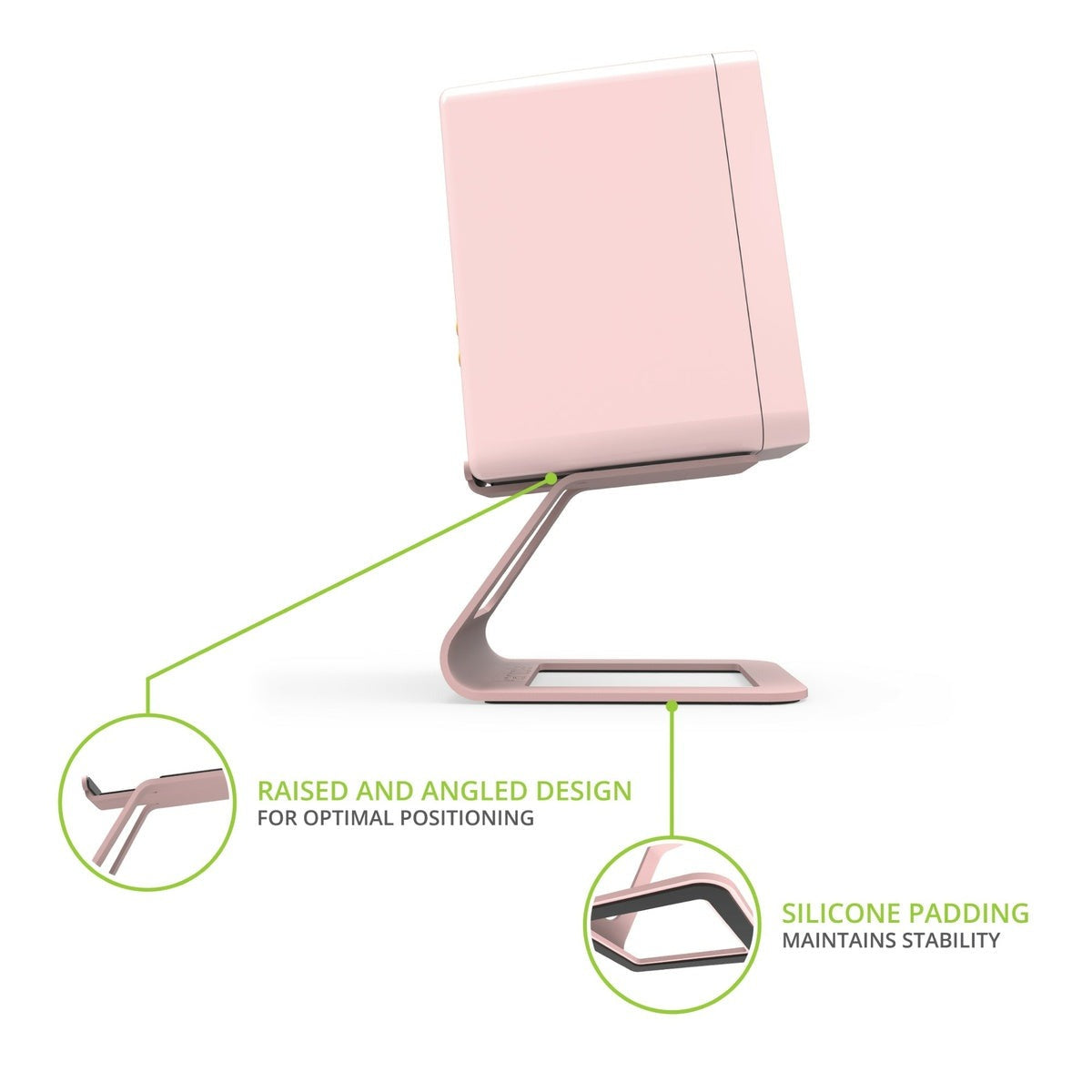 Kanto SE2P Elevated Desktop Speaker Stands for Small Speakers - Pink (Pair)
