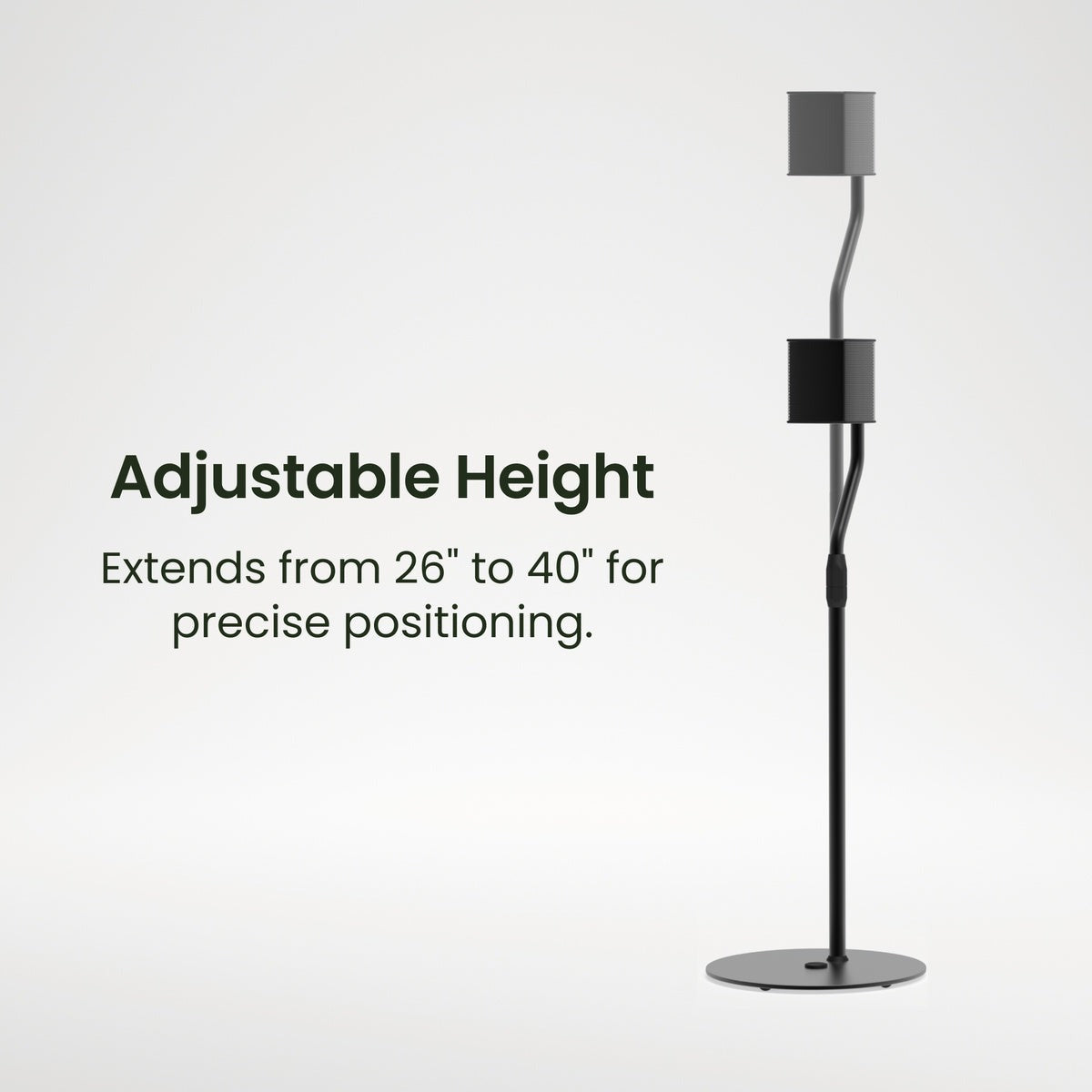 Kanto SLH Universal Height Adjustable Speaker Stands for Satellites up to 9 lbs - Black (Pair)