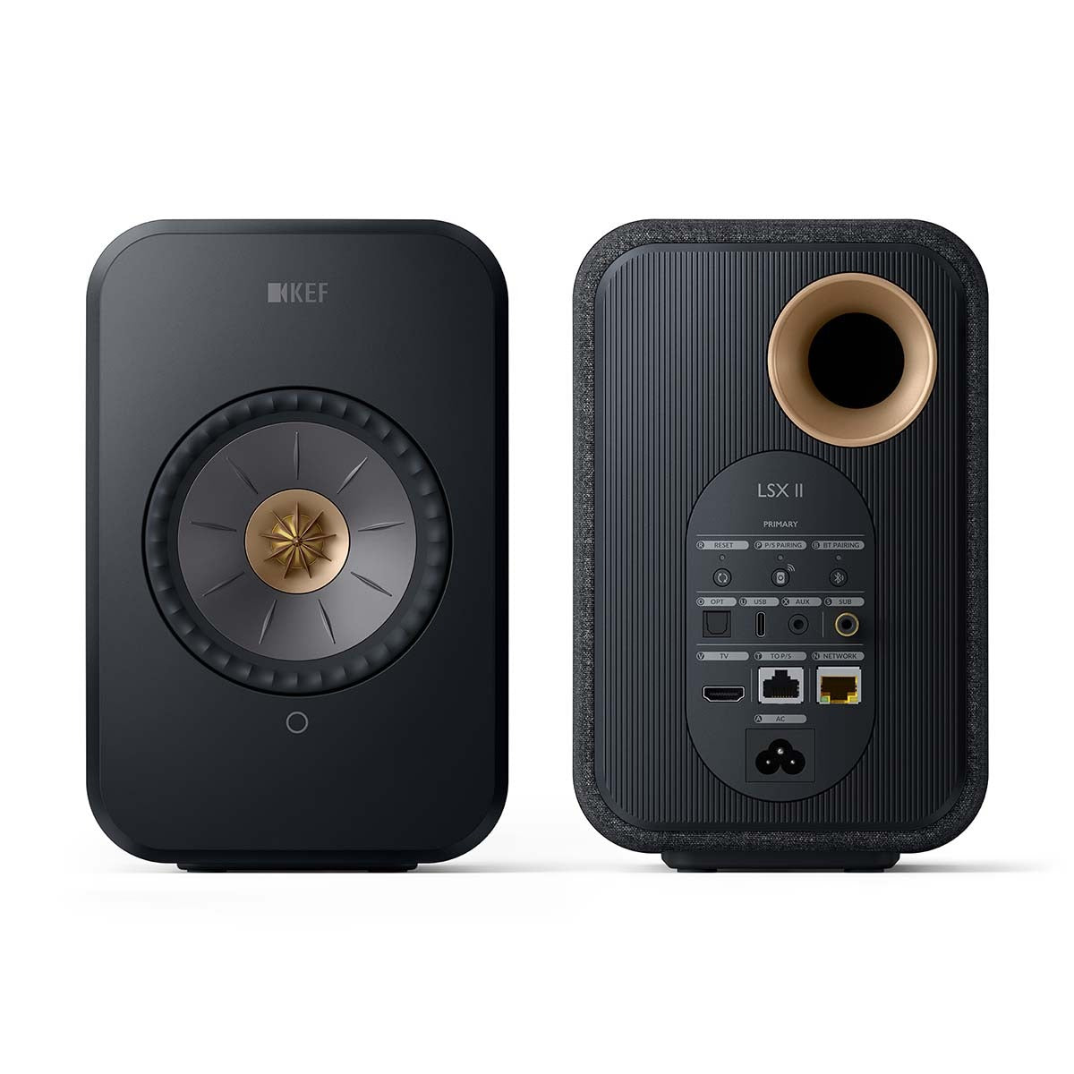 KEF OPEN BOX LSX II Wireless HiFi Speakers - Carbon Black - Pair - B Grade