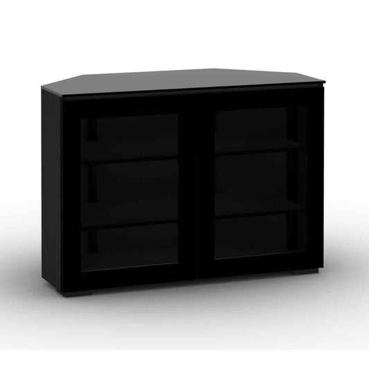 Salamander Designs Oslo 323 Twin-Width AV Cabinet Corner- Black Glass