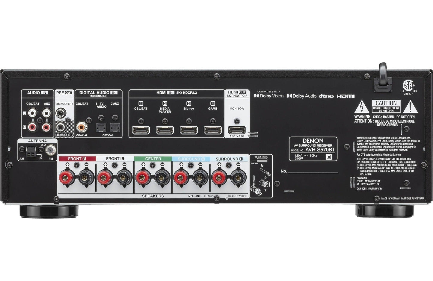 Denon AVR-S570BT 5.2 Channel Receiver