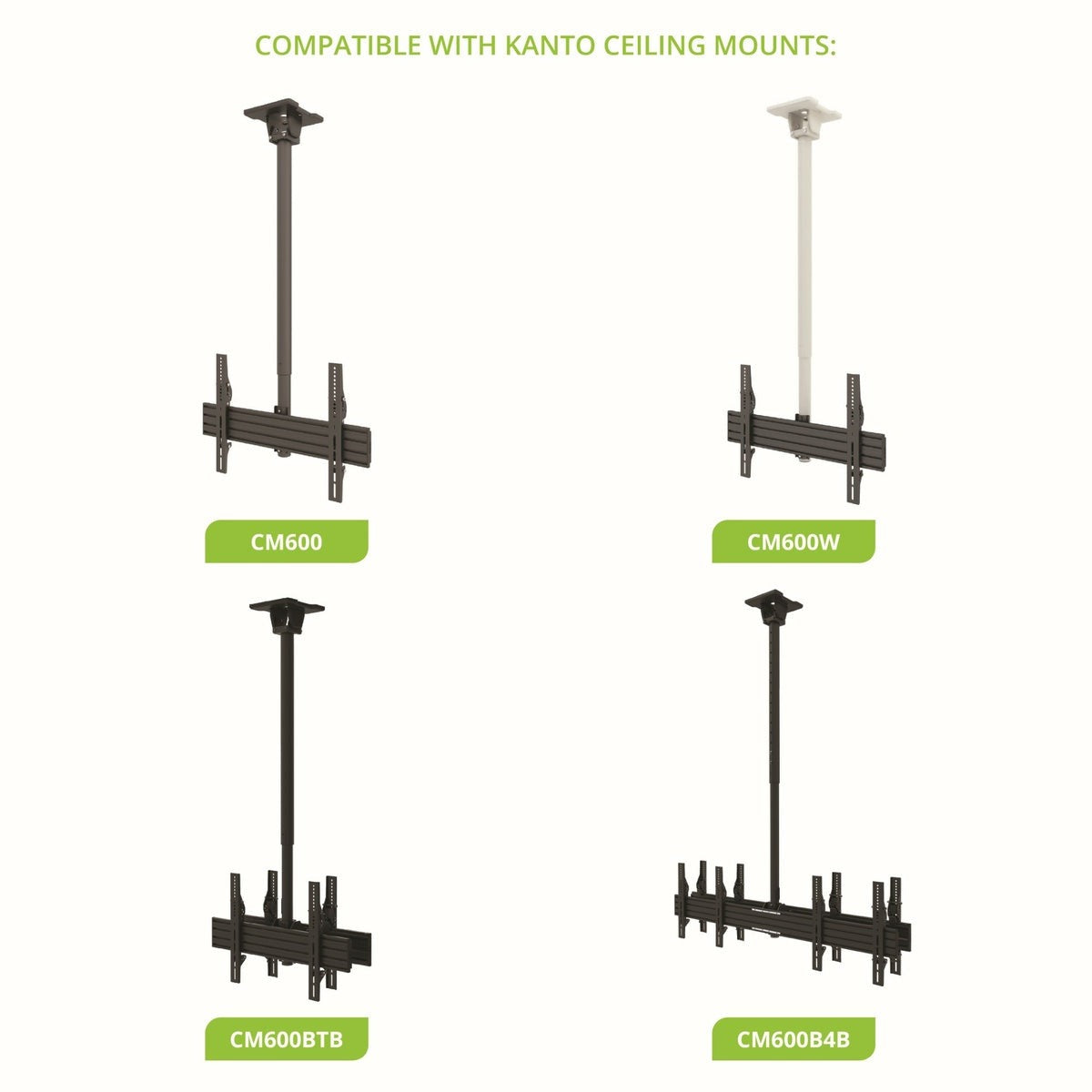 Kanto CM-EXT60 Extension for Indoor CM Series Hanging Ceiling TV Mounts, 60 cm