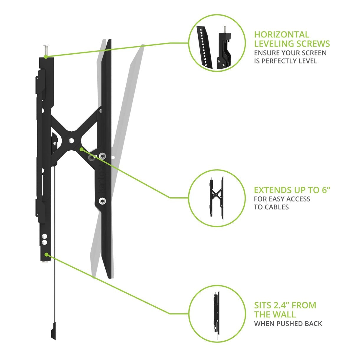 Kanto TE300SG Extendable Tilting Outdoor Weatherproof Locking TV Wall Mount for 45” to 100” TVs
