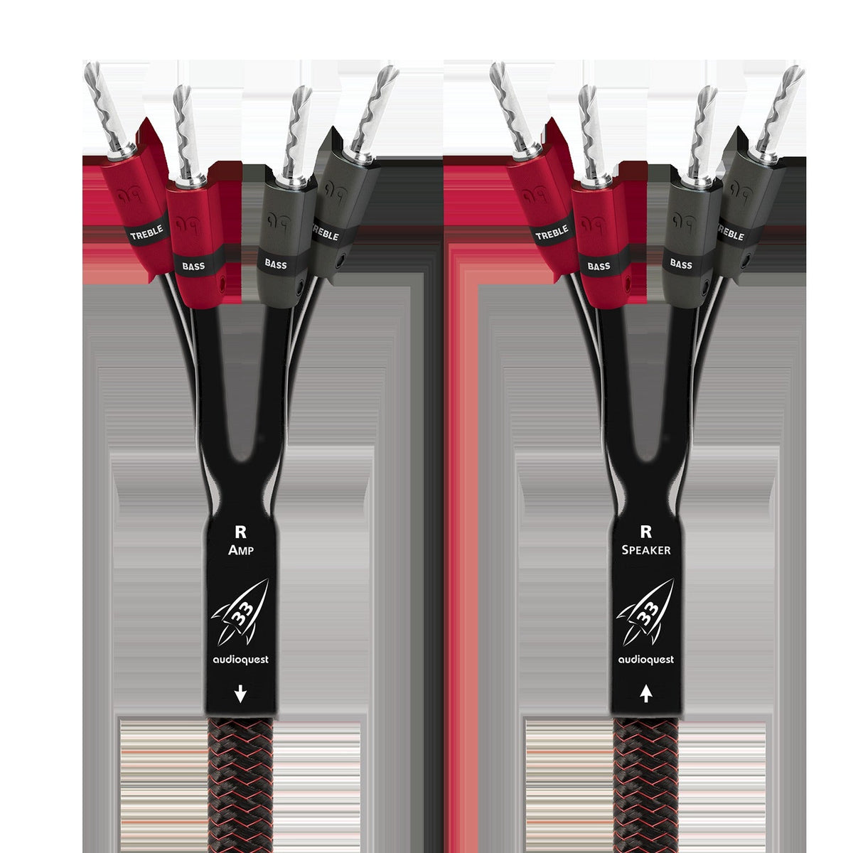 AudioQuest Rocket 33 Single BiAmp Speaker Cable w/ SureGrip 300 Connectors