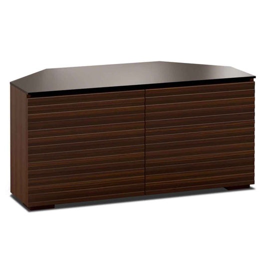 Salamander Designs Zurich 221 Twin-Width AV Cabinet Corner Linear Texture- Opium Brown