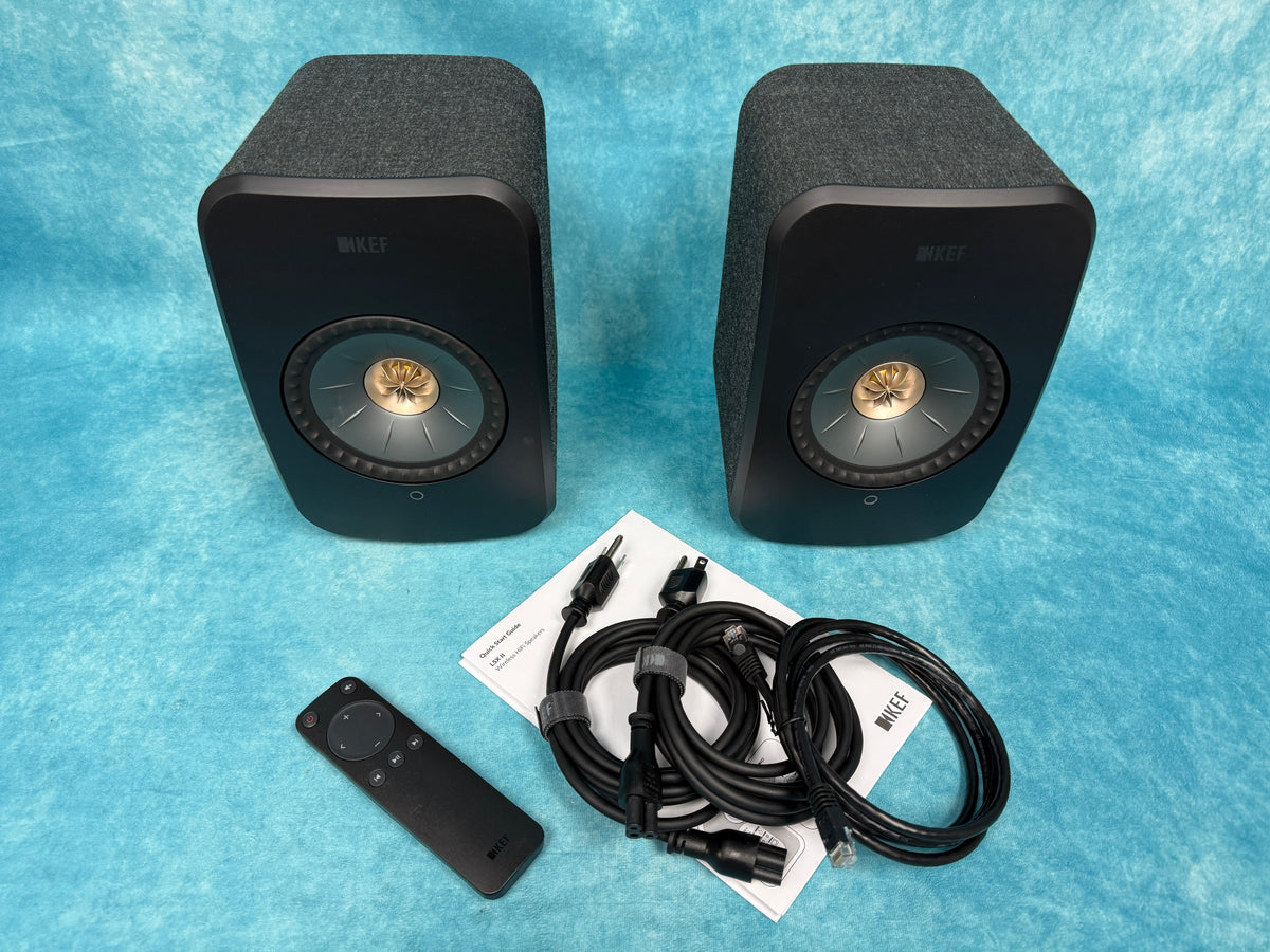 KEF OPEN BOX LSX II Wireless HiFi Speakers - Carbon Black - Pair - B Grade