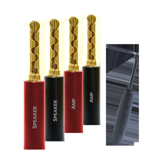 AudioQuest SureGrip® 100 Banana Speaker Connectors - Fits up to 9 AWG Speaker Cables