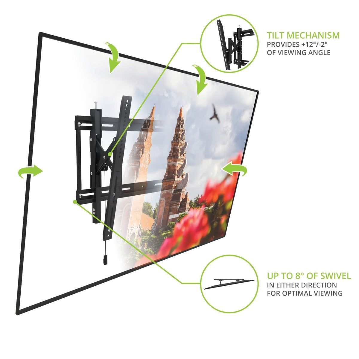 Kanto TE300SG Extendable Tilting Outdoor Weatherproof Locking TV Wall Mount for 45” to 100” TVs