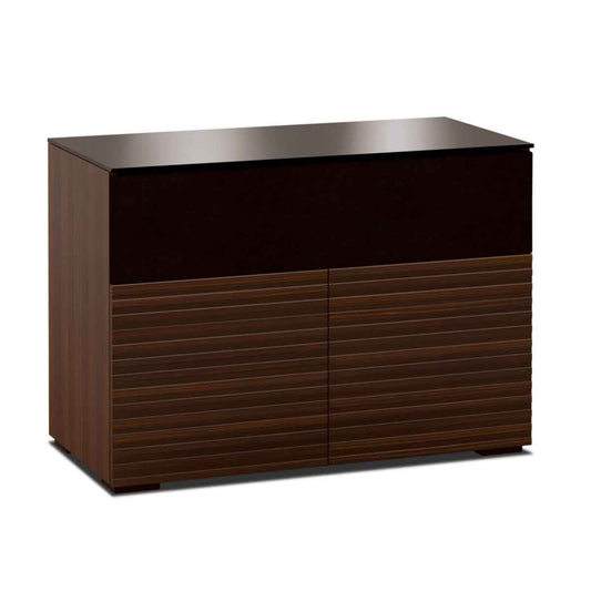 Salamander Designs Zurich 329 Twin-Width AV Cabinet w/ Center Speaker Opening Corner Linear Texture- Opium Brown