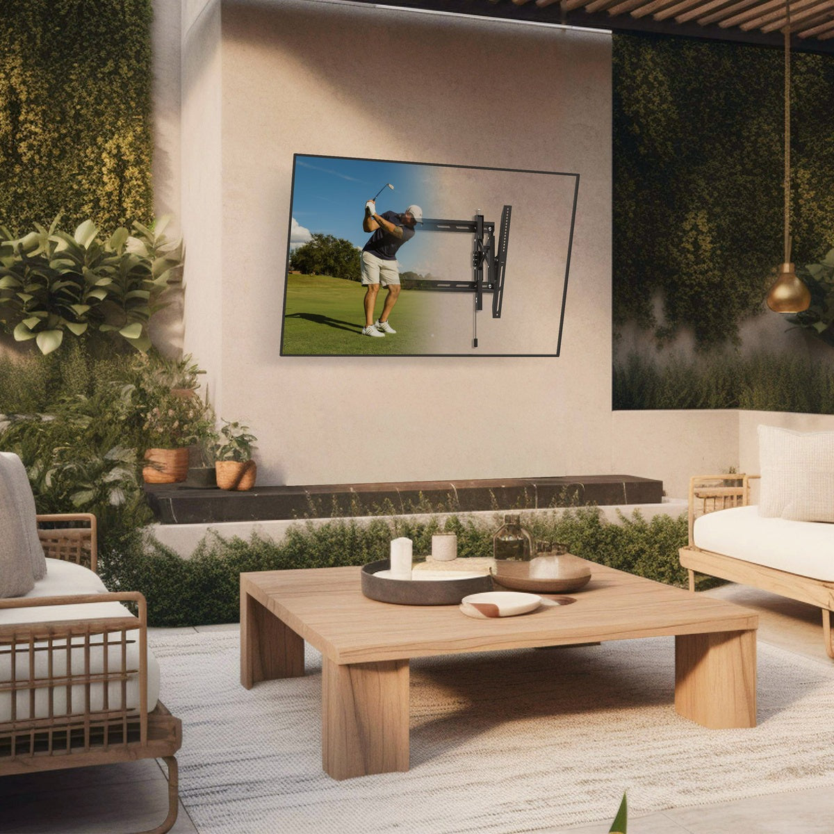 Kanto TE300SG Extendable Tilting Outdoor Weatherproof Locking TV Wall Mount for 45” to 100” TVs