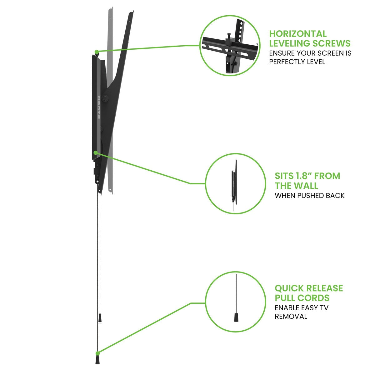 Kanto T300 Low Profile Tilting TV Mount for 40” - 100” TVs