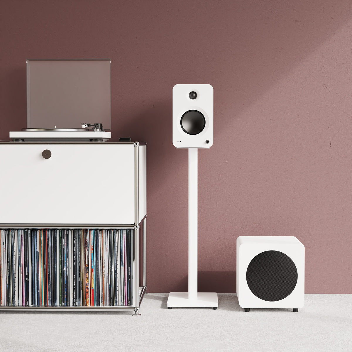 Kanto Universal Bookshelf Speaker Floor Stand - White (Pair)