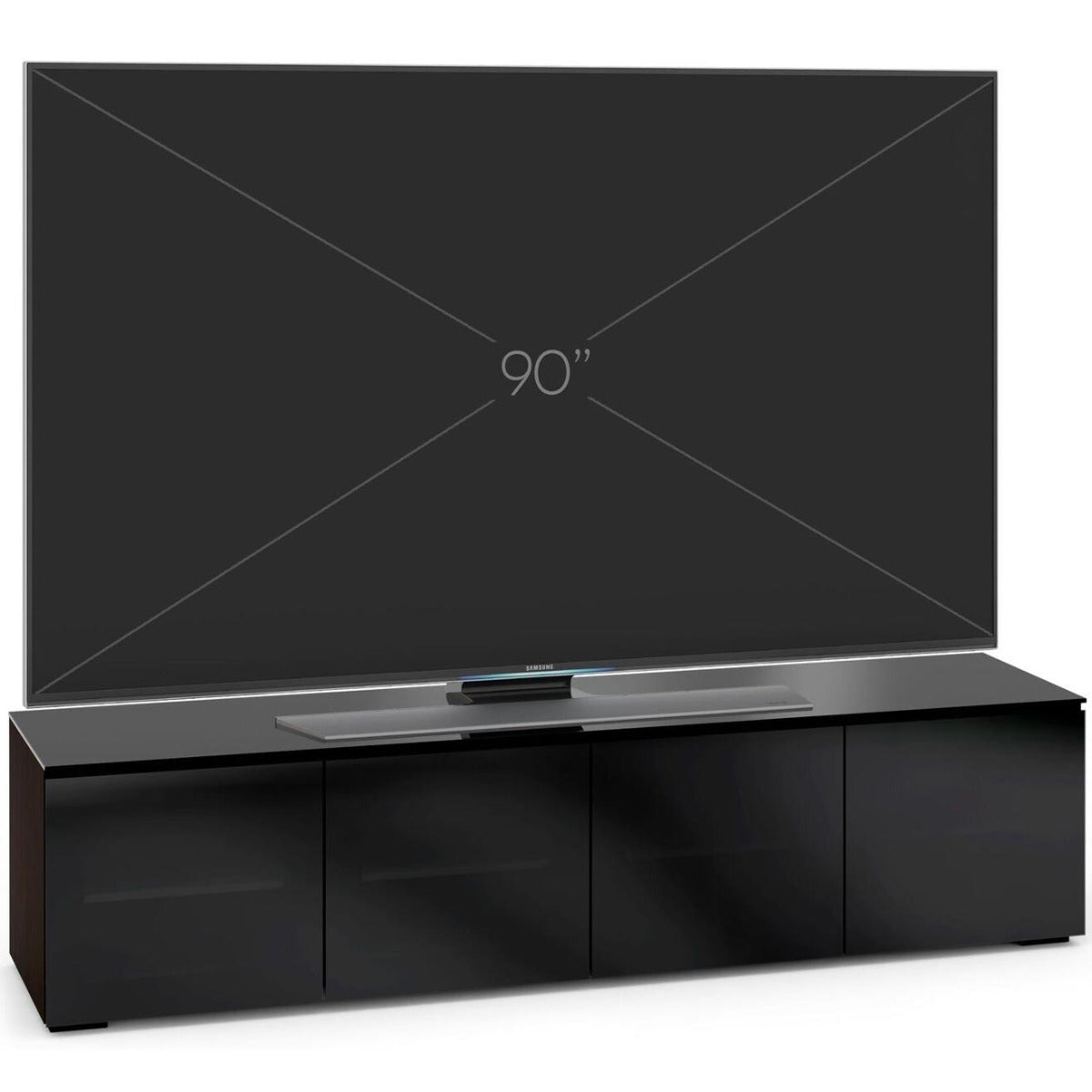 Salamander Designs Oslo 247 Quad-Width AV Cabinet - Wenge / Smoked Glass