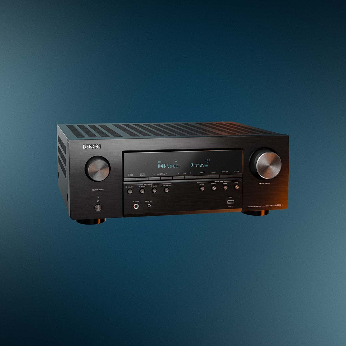 Denon AVR-S980H 7.2 Ch. 90W 4K/8K Dolby Atmos AV Receiver Powered by HEOS