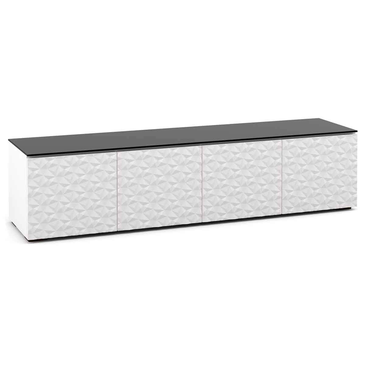 Salamander Designs Milan 247 Quad-Width AV Cabinet - White / Black Glass