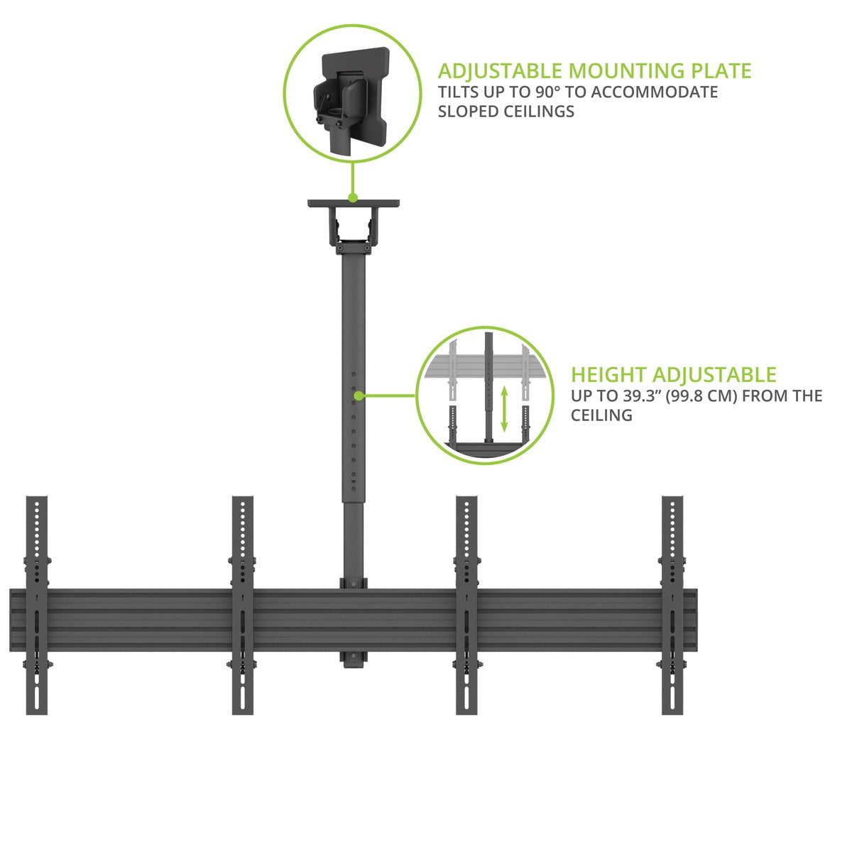 Kanto Menu Board Mount System with Tilting Arms for 40" - 60" TVs