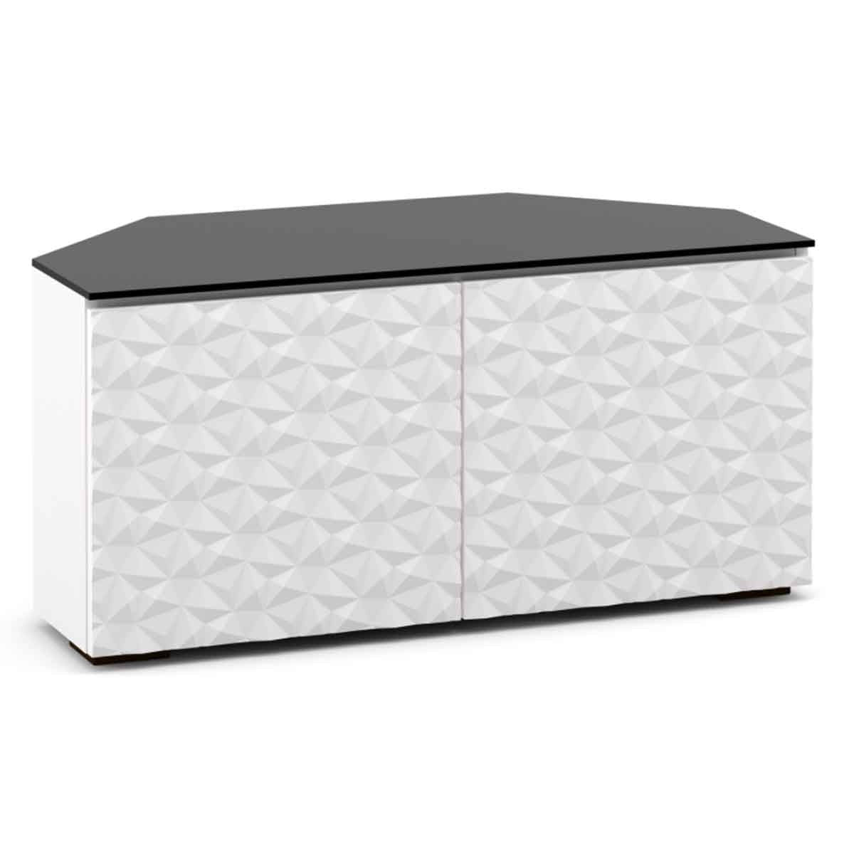 Salamander Designs Milan 221 Twin-Width AV Cabinet Corner - White / Black Glass