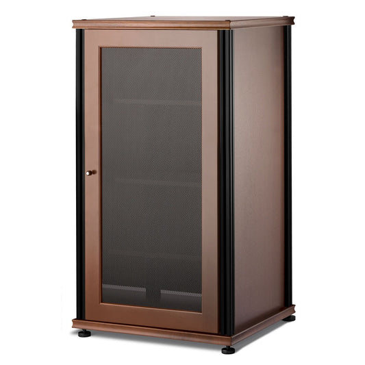 Salamander Designs Synergy Model 402 A/V Cabinet - Walnut w/ Matte Black Posts