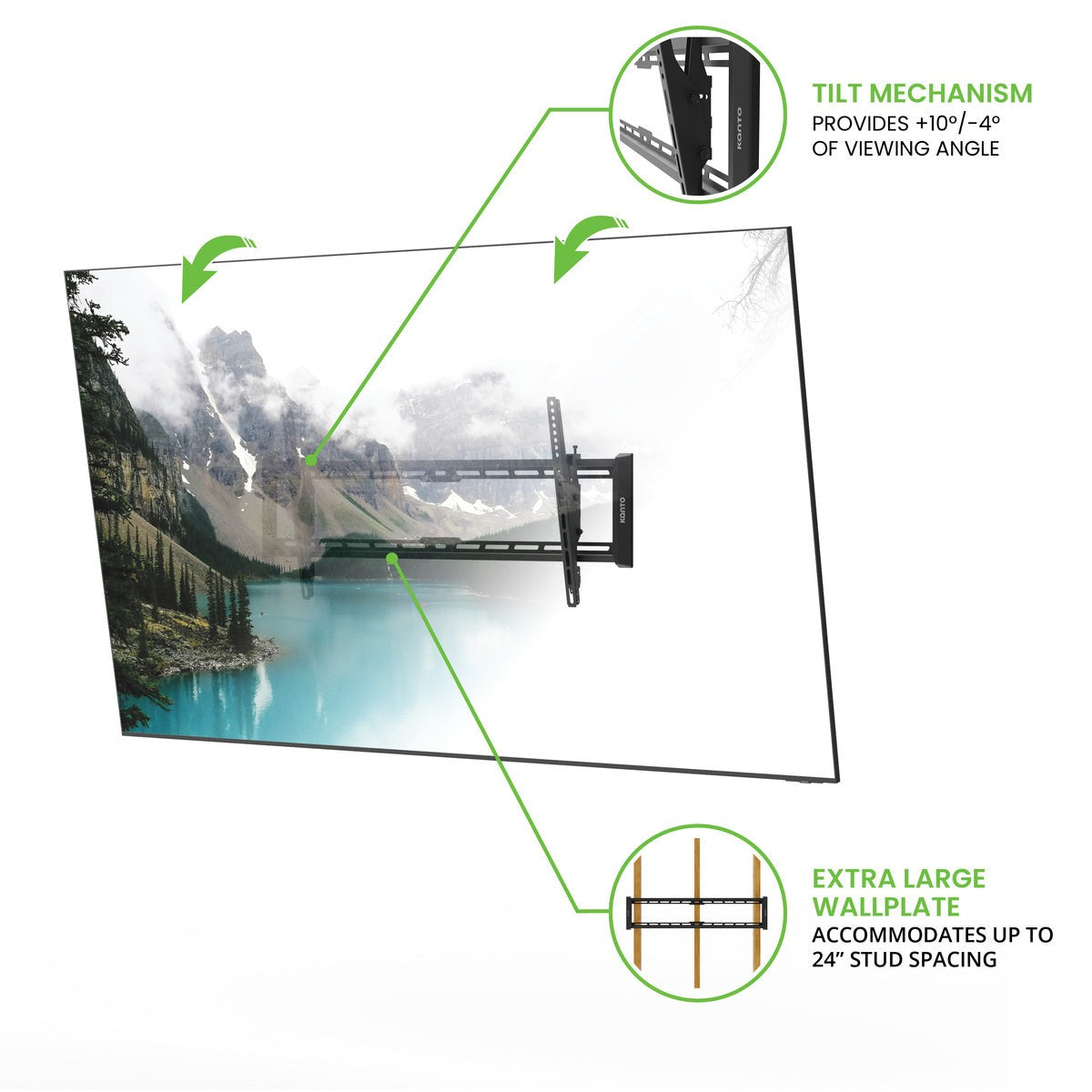 Kanto T300 Low Profile Tilting TV Mount for 40” - 100” TVs