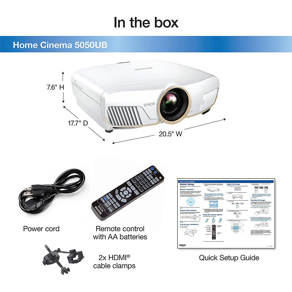 Epson HC5050UB Home Cinema 5050UB 4K PRO-UHD Projector/V11H930020