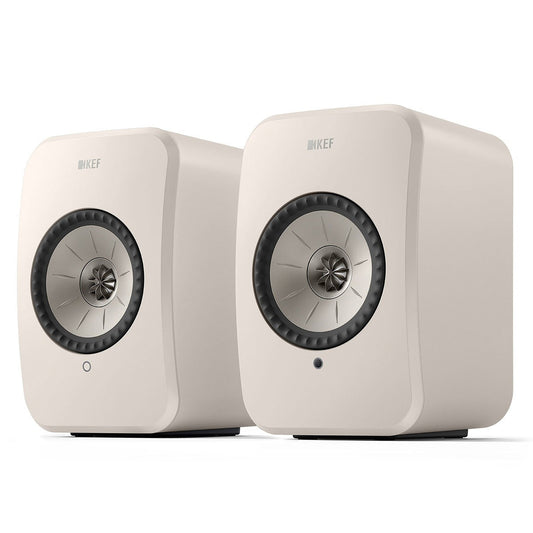 KEF OPEN BOX LSX II LT Wireless HiFi Powered Bookshelf Speakers - Stone White - A Grade