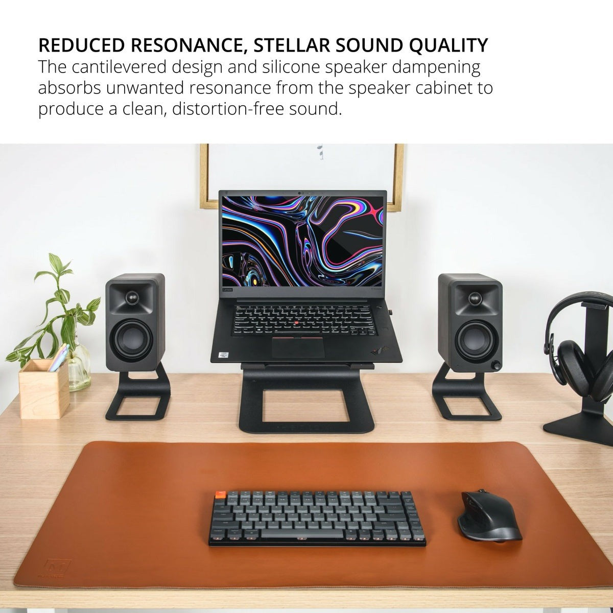 Kanto SE2P Elevated Desktop Speaker Stands for Small Speakers - Pink (Pair)