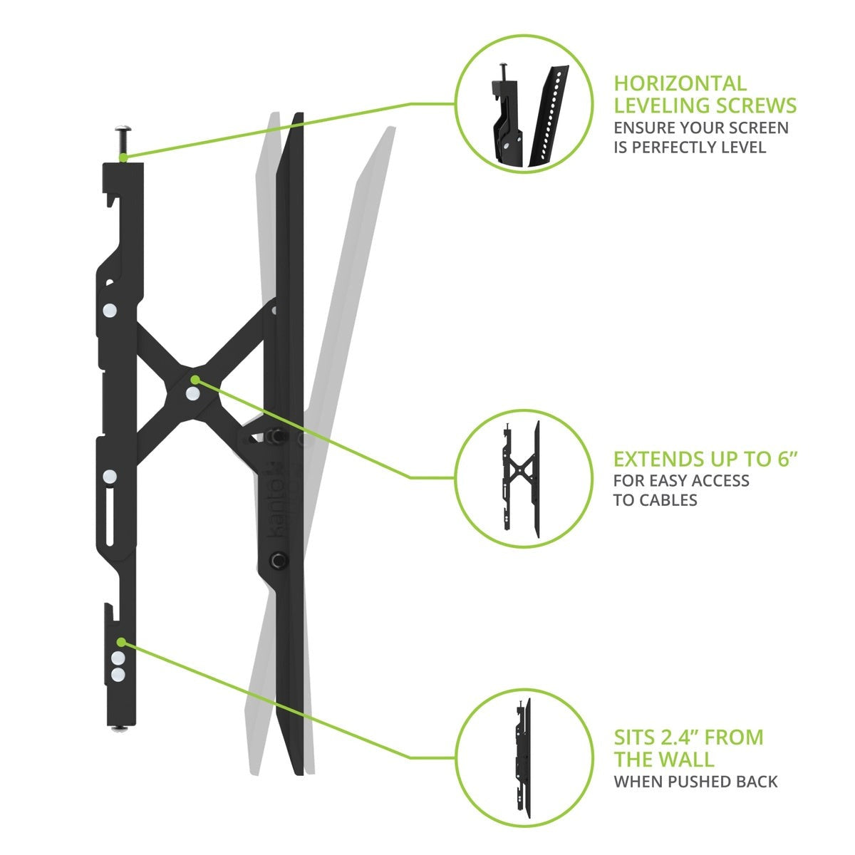 Kanto TE300 Extendable Tilting TV Wall Mount for 43” to 90” TVs