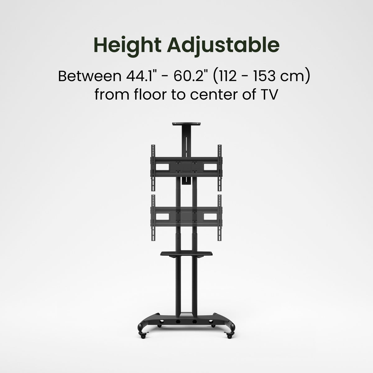 Kanto MTM70PL Height Adjustable Rolling TV Stand for 40" - 70" TVs and Interactive Displays