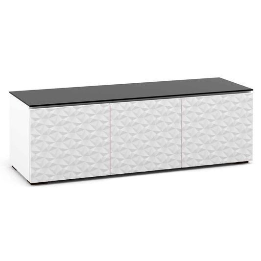 Salamander Designs Milan 237 Triple-Width AV Cabinet - White / Black Glass