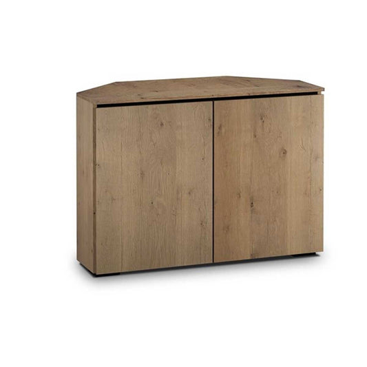 Salamander Designs Lancaster 323 Twin-Width AV Cabinet Corner - Barnboard Oak