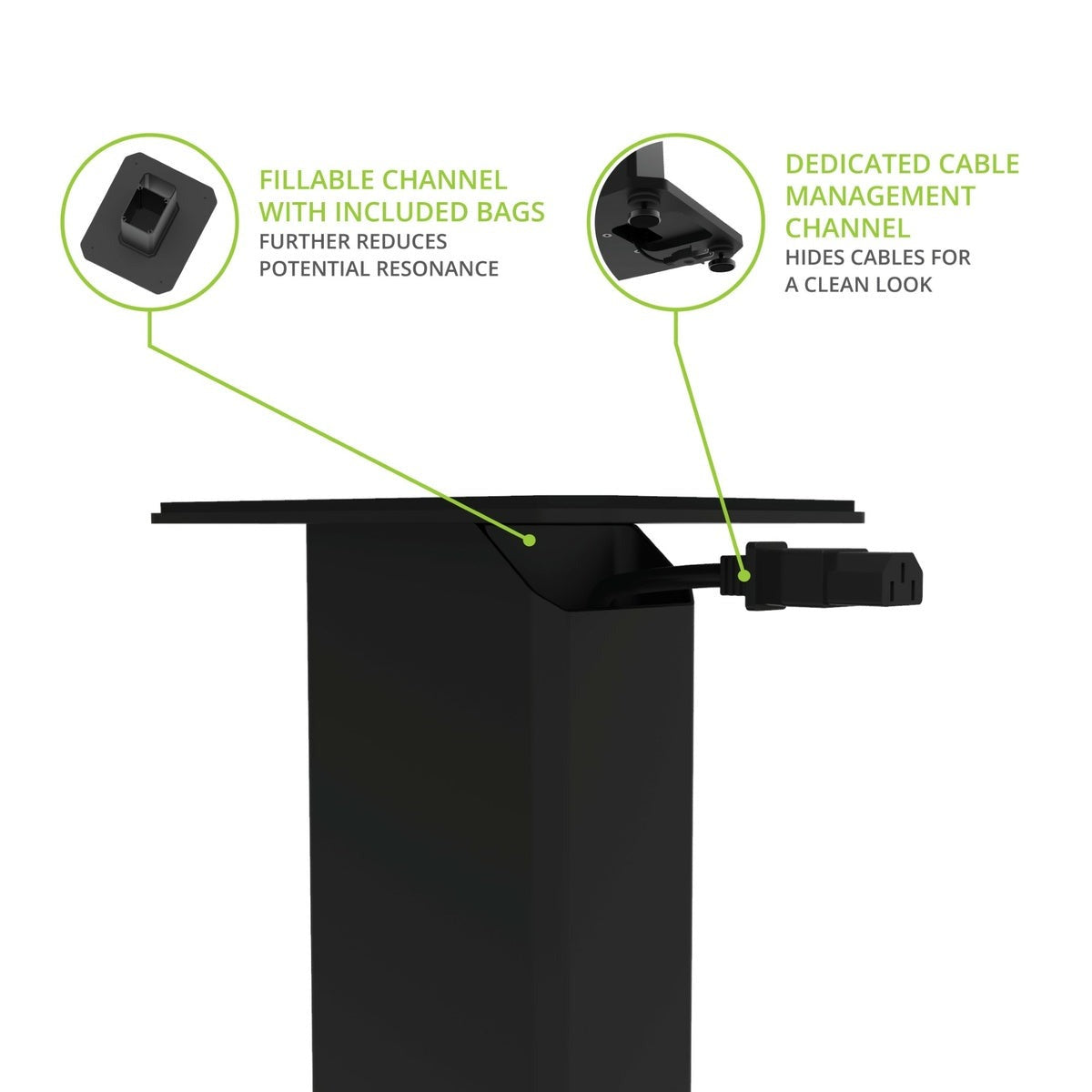 Kanto SX30 30" Fillable Speaker Stands with Isolation Feet and Fillable Channel - Black (Pair)