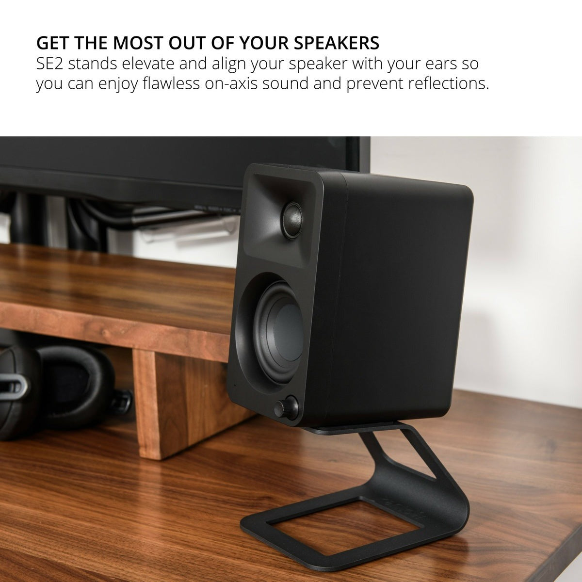 Kanto SE2P Elevated Desktop Speaker Stands for Small Speakers - Pink (Pair)