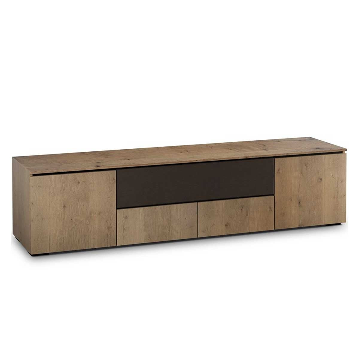 Salamander Designs Lancaster 245 Quad-Width AV Cabinet w/ Center Speaker Opening - Barnboard Oak