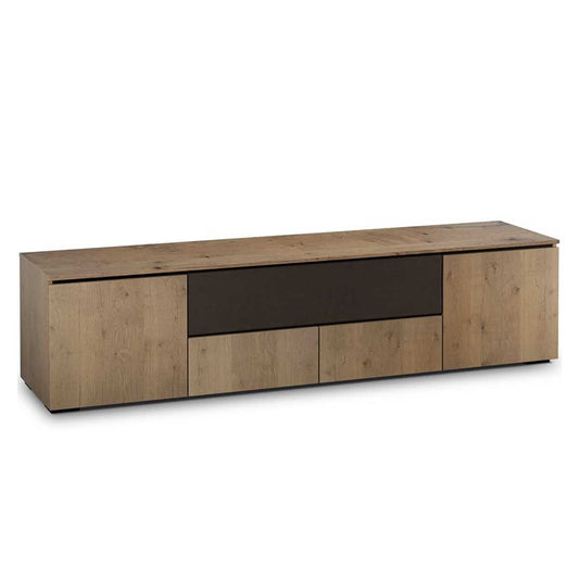 Salamander Designs Lancaster 245 Quad-Width AV Cabinet w/ Center Speaker Opening - Barnboard Oak