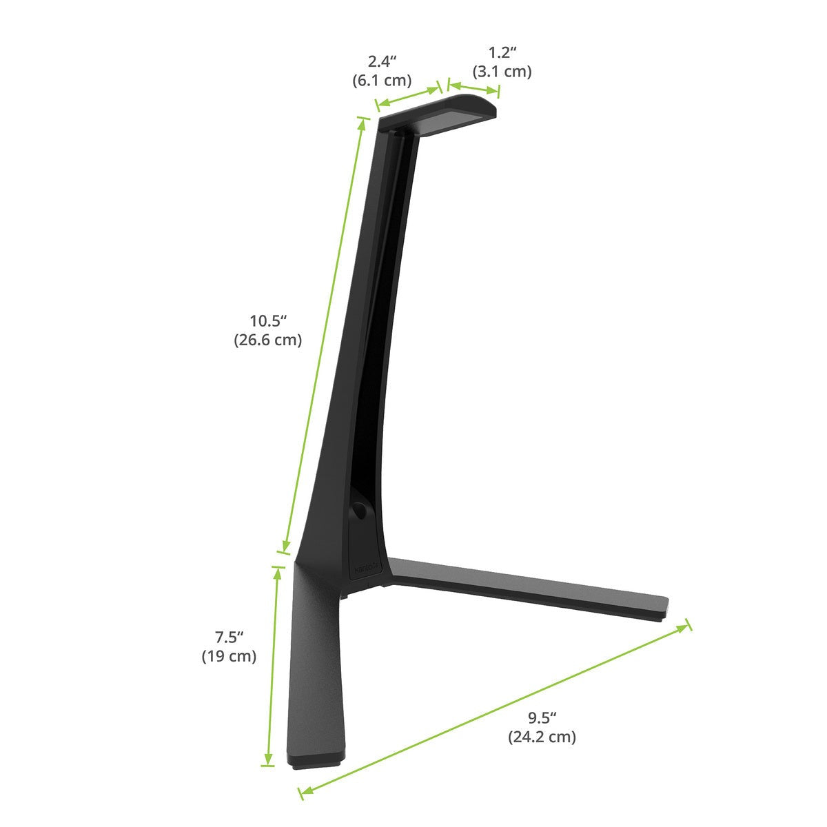 Kanto H3 Universal Desktop Headset Stand with Silicone Padding and Adapter Holder