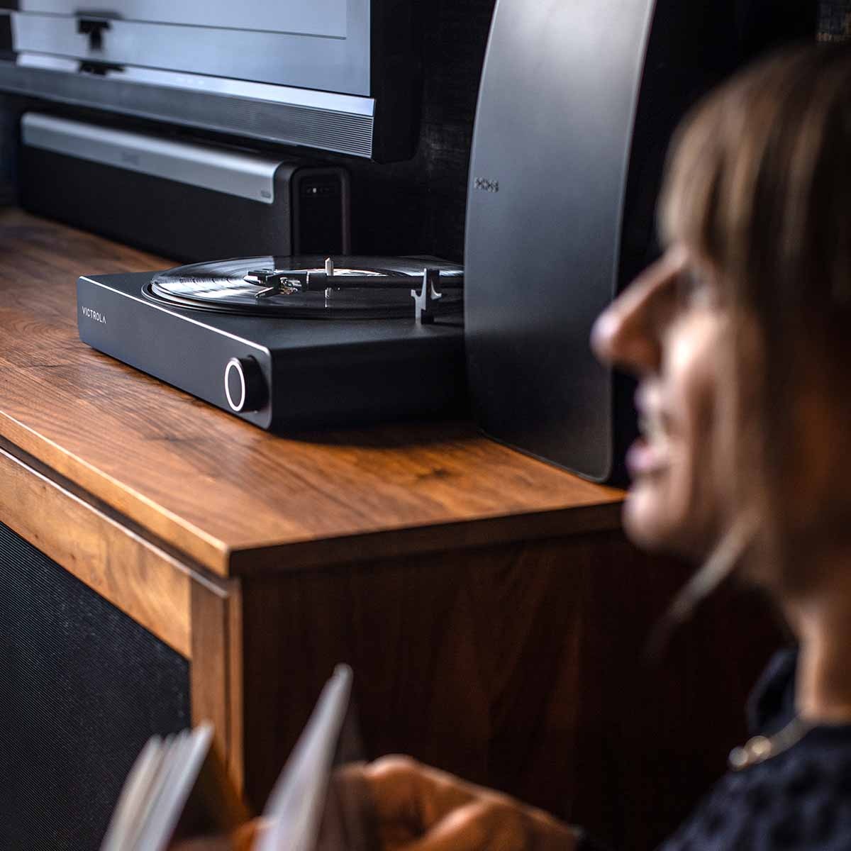 Victrola Stream Onyx Wi-Fi Streaming Turntable - Black