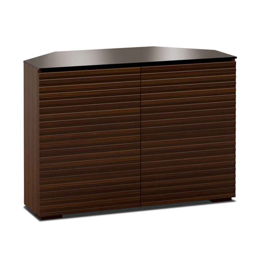 Salamander Designs Zurich 323 Twin-Width AV Cabinet Corner Linear Texture- Opium Brown
