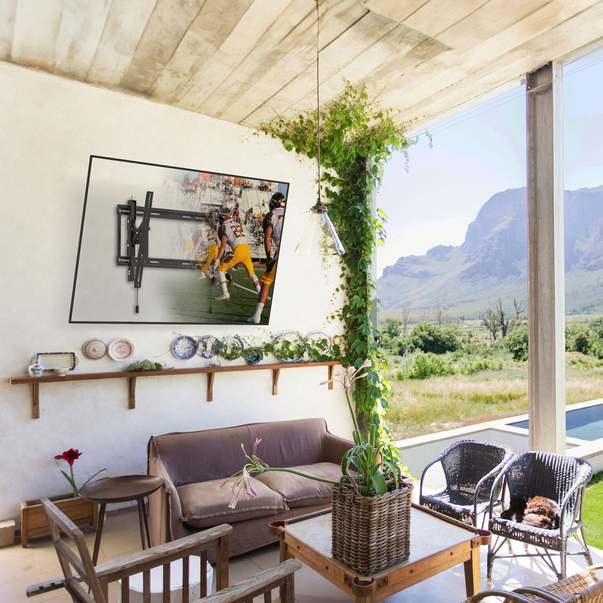 Kanto TE300SG Extendable Tilting Outdoor Weatherproof Locking TV Wall Mount for 45” to 100” TVs