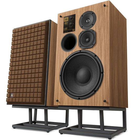 JBL L100 80th Anniversary Edition Speakers - Brown - Pair w/ Stands