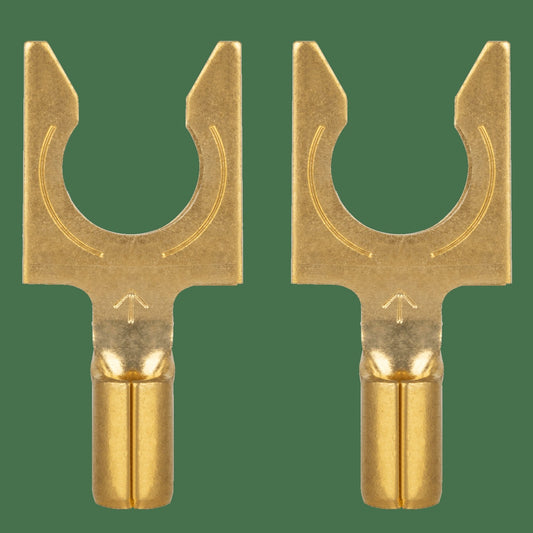 AudioQuest 1410 Spade Connectors – Fits 3/16" Binding Posts (Supports up to 14 AWG)
